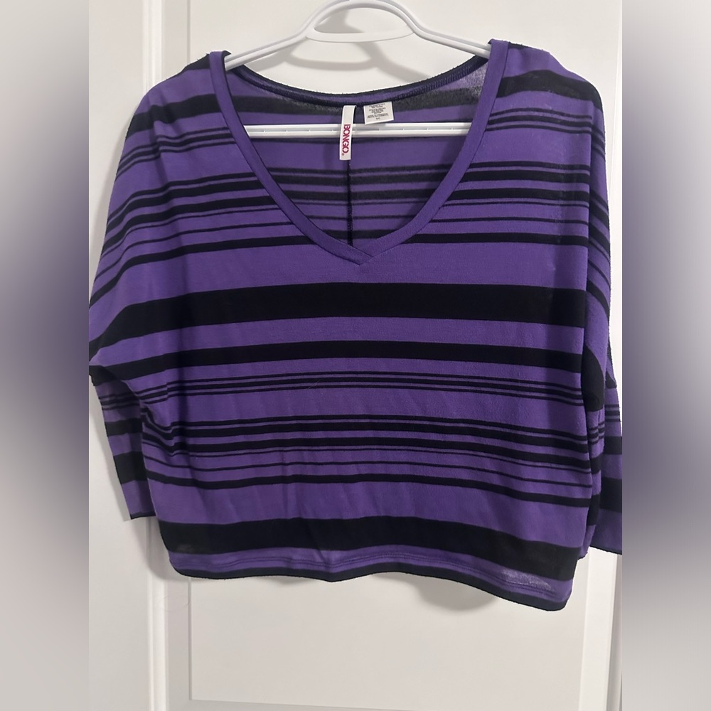 Purple/Black Crop Top